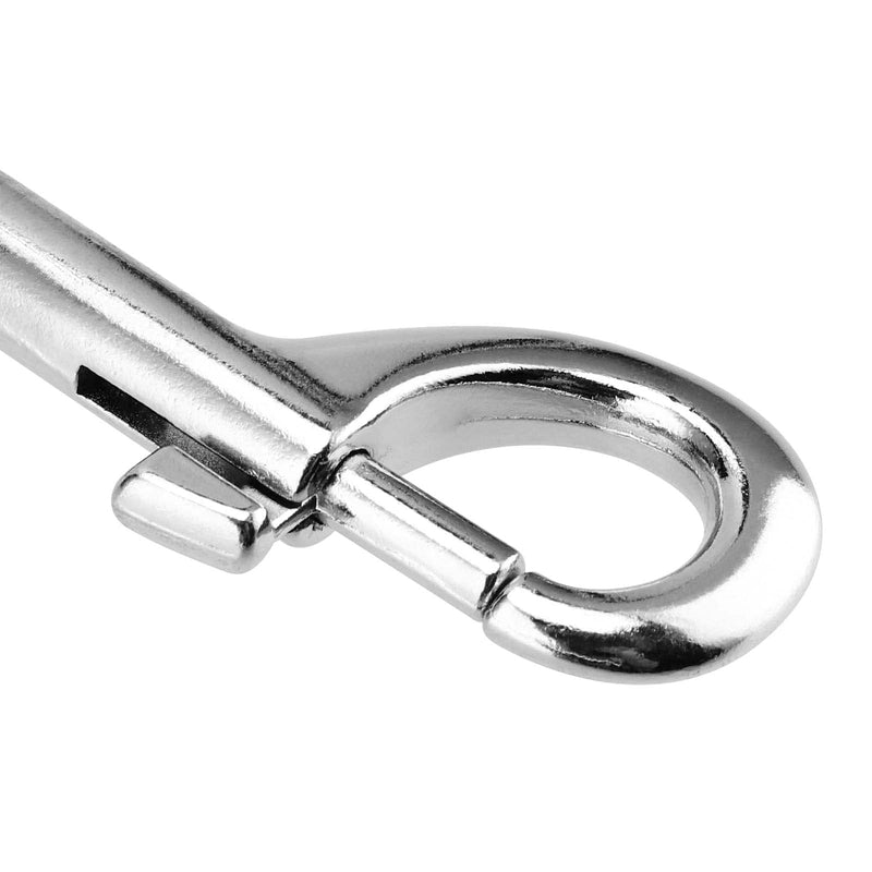 25 Pieces 4 Inch Double Ended Bolt Snap Hook, Zinc Alloy Long Trigger Clips, Two Sided Metal Spring Chain Snaps Hook for Linking Key Chain Dog Leash Collar Leather Belt Rope, Silver
