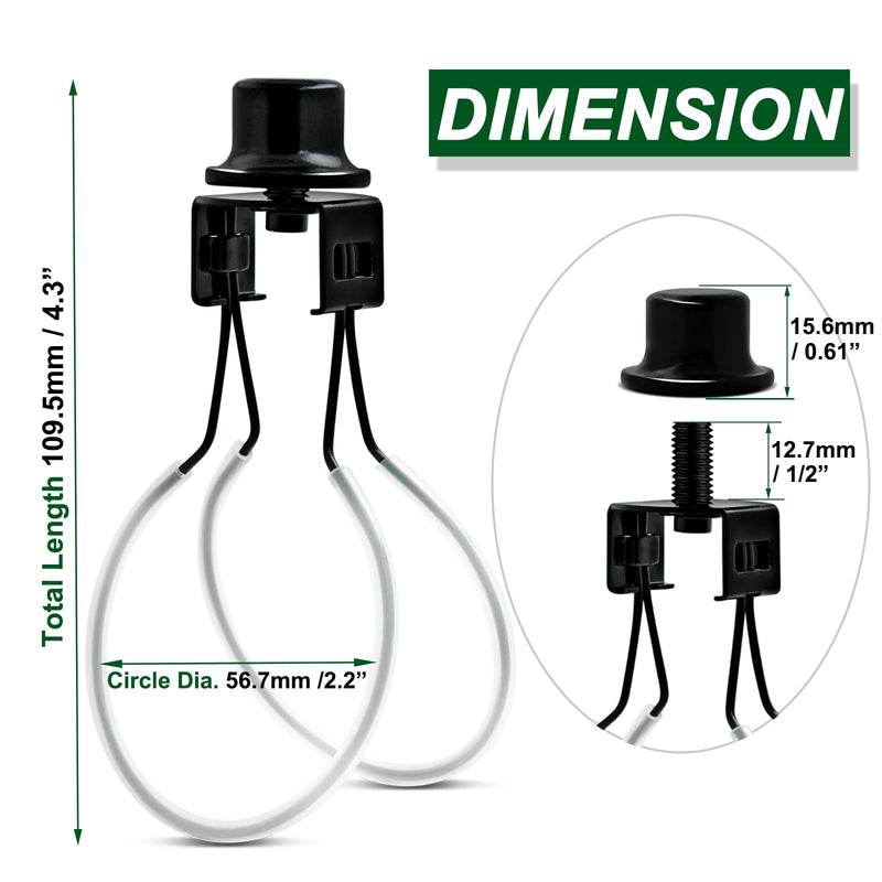 Lamp Shade Light Bulb Clip Adapter,Lamp Shade Holder Includes Finial and Lampshade Levellers to Keep Lamp Shade in Place,Clip on Lampshade Adapter (Black Color - 2PCS / PACK) Black Color - 2PCS / PACK