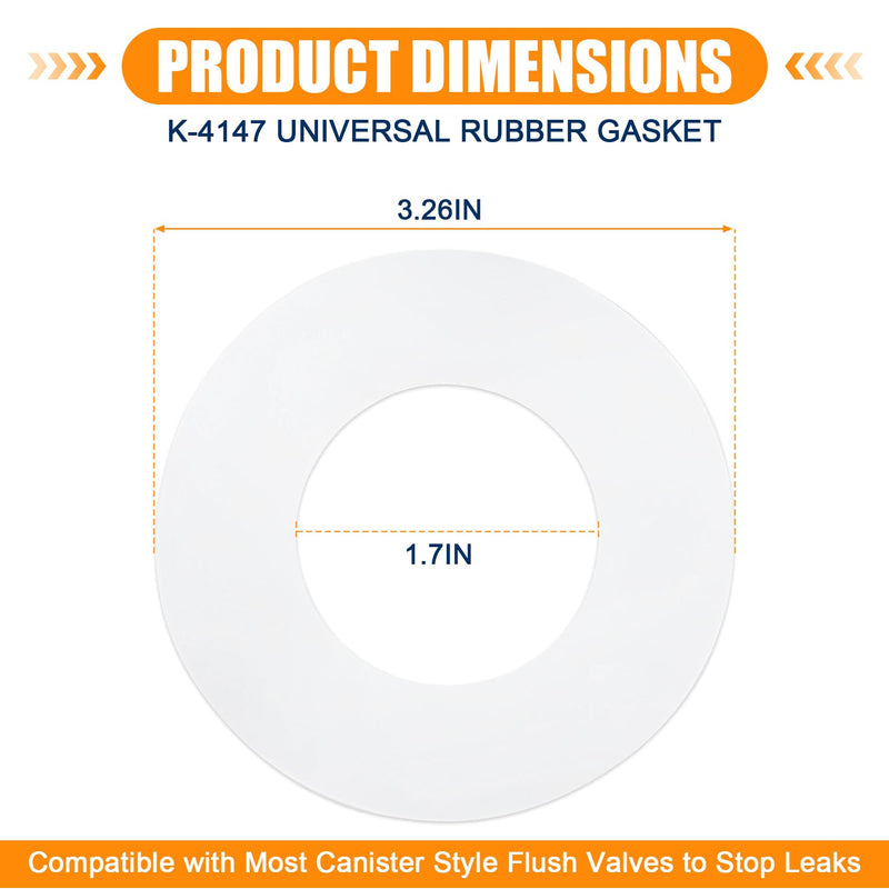 6 Pack Tank Seal Replacement for K-4147/1207982 for Kohler Toilet | Universal Rubber Gasket, for Most Canister Style Flush Valves to Stop Leaks, for Kohler Toilet Canister Flush Valve Seal Kit 6 Pack