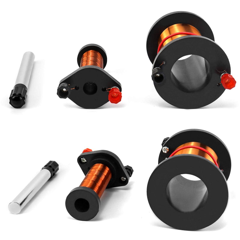 QWORK Demonstration Induction Coil with Primary Coil, Secondary Coil and Cylindrical Magnet for Physics Teaching 1 Pack