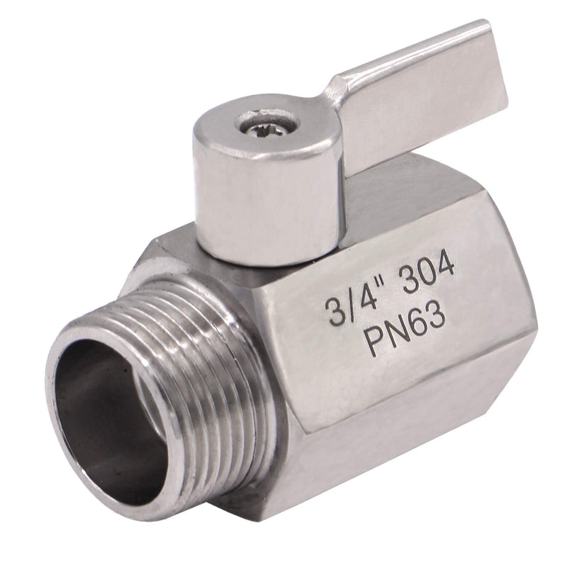 DERNORD NPT Ball Valve 3/4" NPT Famale x Male Thread with Stainless Steel 304 Handle(Pack of 2) 3/4 Inch Pack of 2
