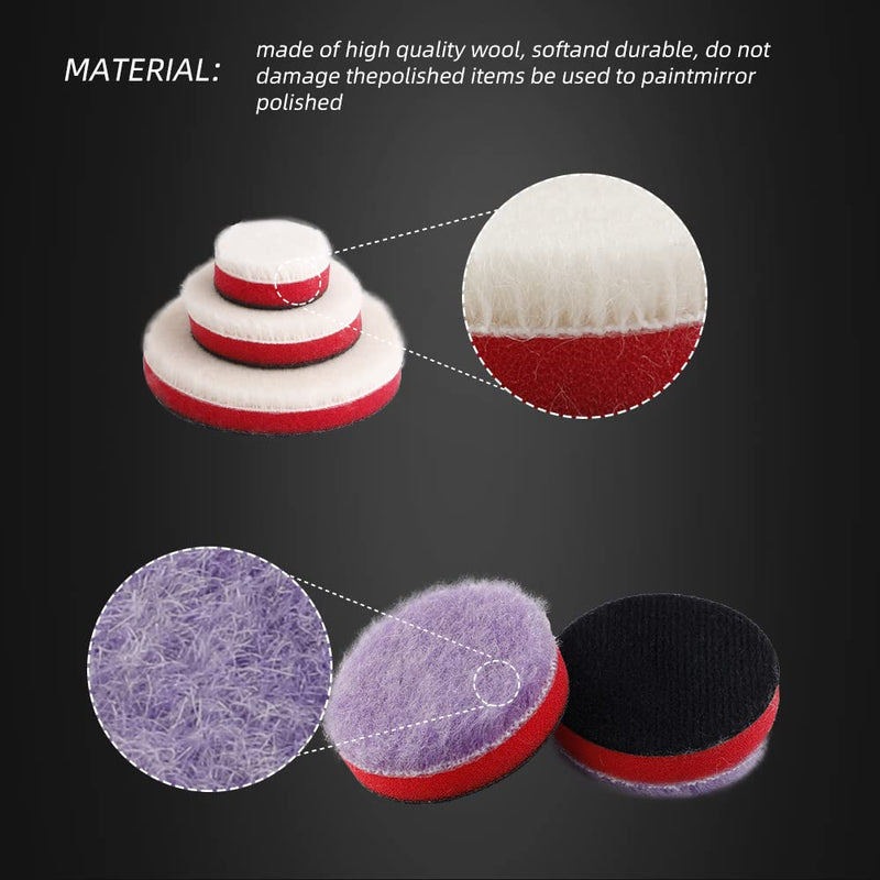 SPTA 29pcs Drill Buffing Pad Detail Polishing Pad Mix Size Kit with 5/8-11 Thread Backing pad & Adapters for Car Sanding, Polishing, Waxing (32Pcs Mini Detail Polishing Sets) 32pcs
