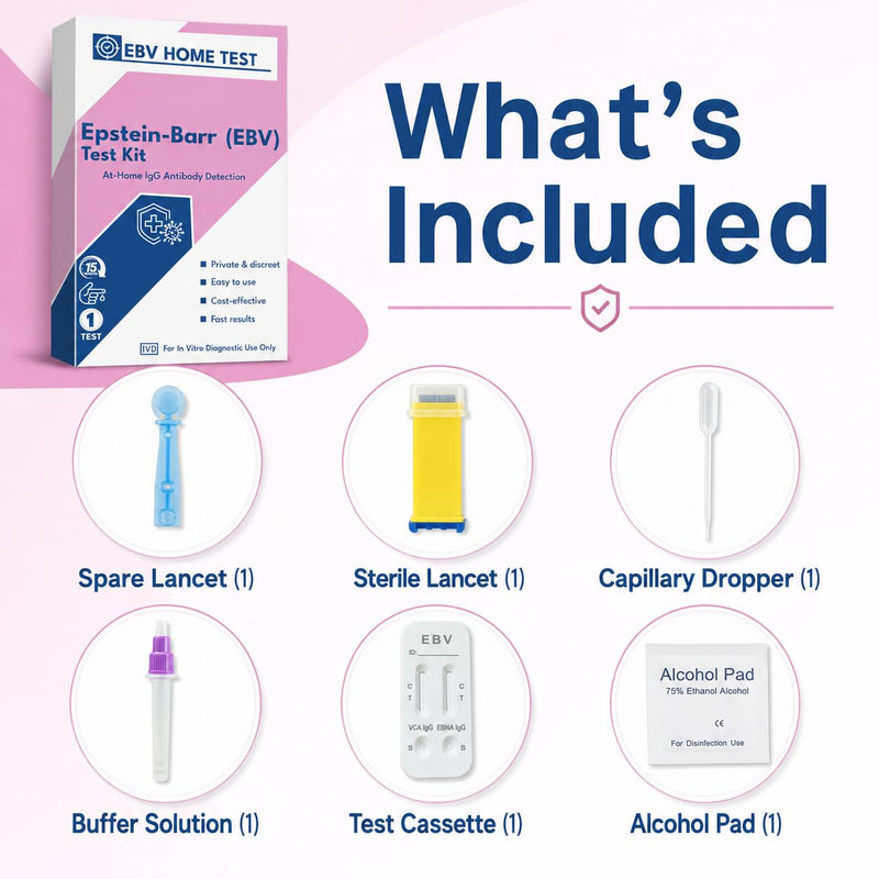 Epstein Barr (EBV) Test | VCA and EBNA | Quick Results Within 15 Minutes | Easy to Read and use | at-Home Testing