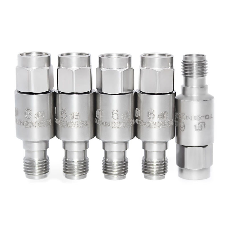 TOJOIN SMA Male to Female Attenuator/SMA Attenuator/Coaxial RF Attenuator, DC to 8GHz, 50Ohm, 2W, 6dB, SMA 8G Attenuator 5PCS 2W 8G 6dB-5pcs