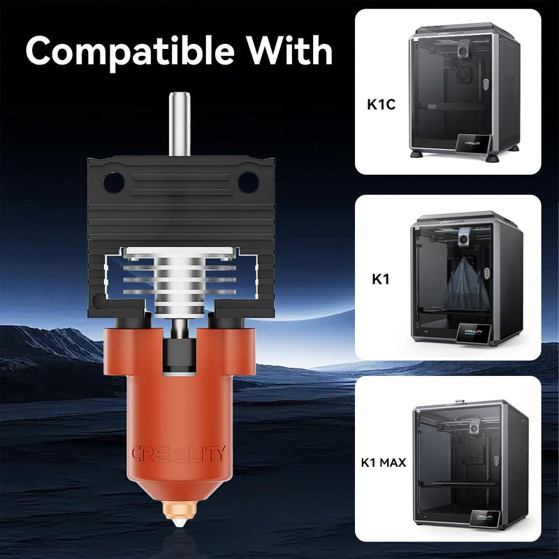 2024 Official Creality K1/K1 Max/K1C Hotend Upgrades Kit, K1 Series Ceramic Heating Block Kit, 3D Printers Hotend with Integrated Quick-Swap Nozzle, Supports 300°C High Temperature, 600mm/s High-Speed K1/K1 Max/K1C Upgrade