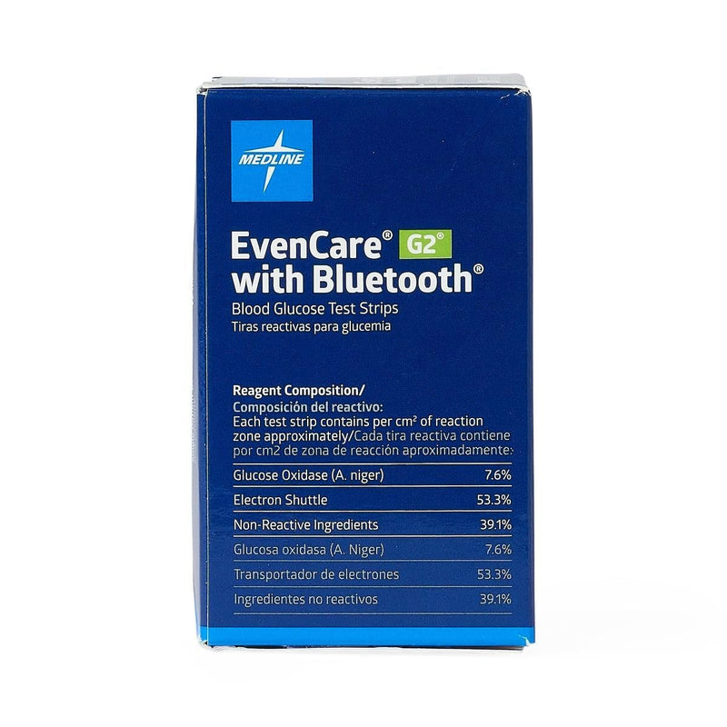 Medline EvenCare G2 with Bluetooth Test Strips, Box of 50