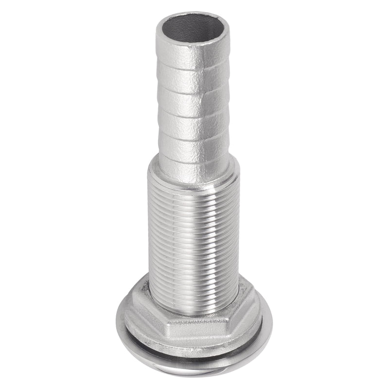 316 Stainless Steel Boat Thru-Hull Fitting for 3/4" ID Hose Marine Drain Outlet Extension Hose Barb Connector for Bilge Sink Scupper
