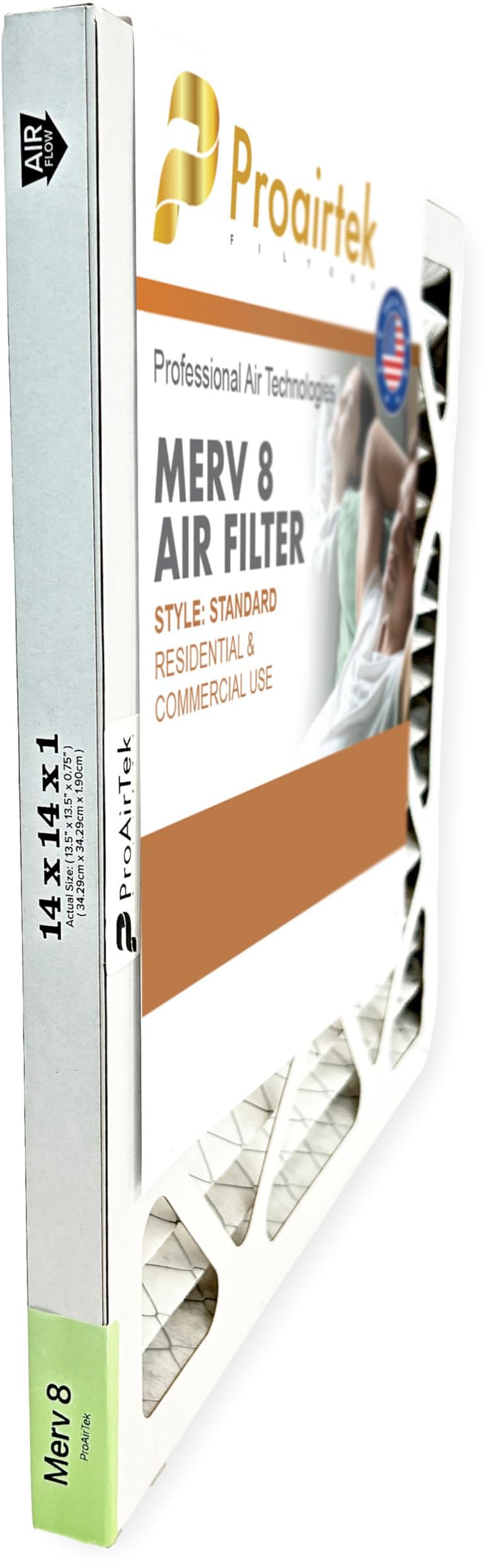 Proairtek AF14141M08SWH Model 14x14x1 Pack of 6 Air Filters, MERV 8; Ideal for Anyone Wanting Crisp Air in Their Home