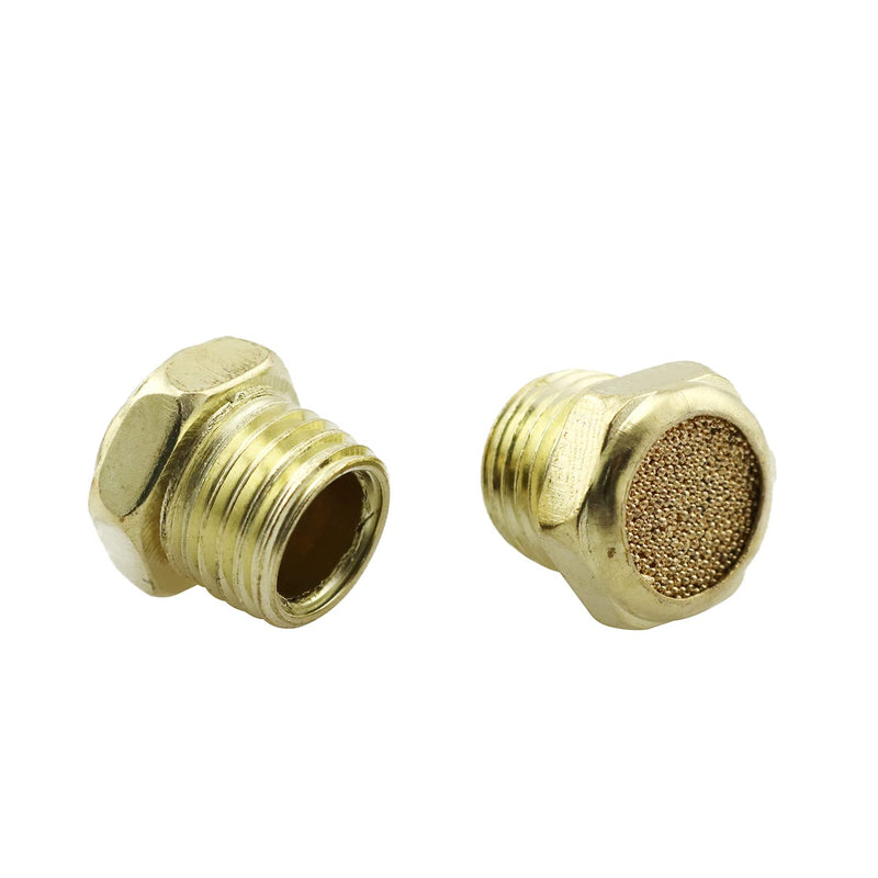 ZYAMY 4pcs Sintered Bronze Breather Vent 1/4" NPT for Single Acting Cylinders or Valves 1/4Inch