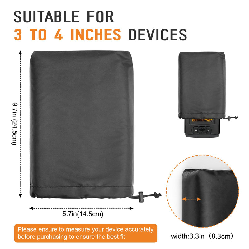Fish Finder Cover Fit for Garmin,Lowrance,Humminbird 3"-4" Screen Models Fishfinder Sun Cover Compatible with Garmin Striker 4 Lowrance Eagle 4 Waterproof Depth Finder Covers for Fishing Graph（Black）