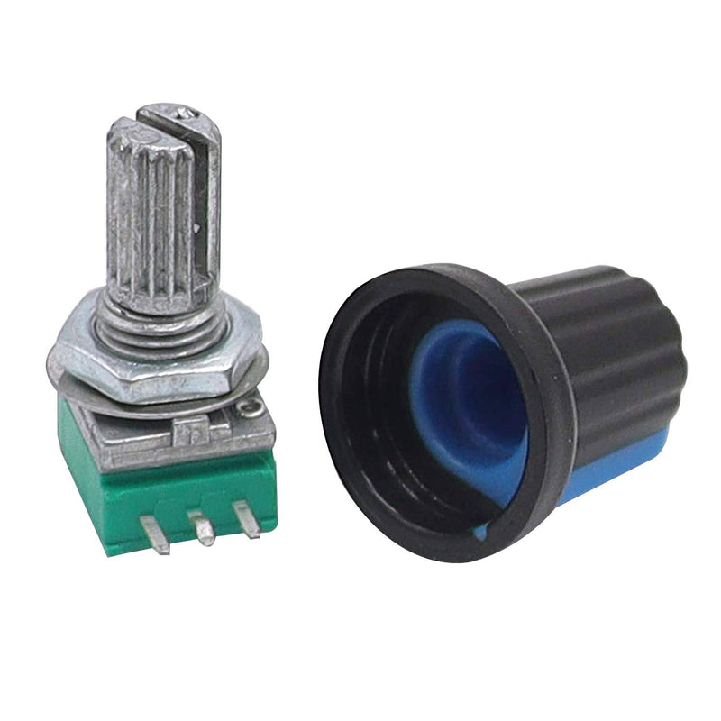 TWTADE 10Pcs Single Linear Rotary Seal Amplifier Potentiometers Type 10k Ohm Knurled Shaft 3Pin RK097N-3-10K