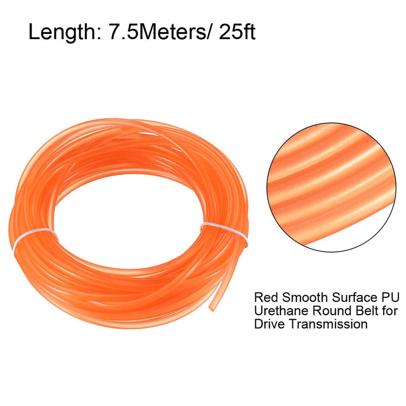 uxcell 25ft 3mm PU Transmission Round Belt Urethane Belting for Conveyor Bonding Machine Dryer 7.5m x 3mm