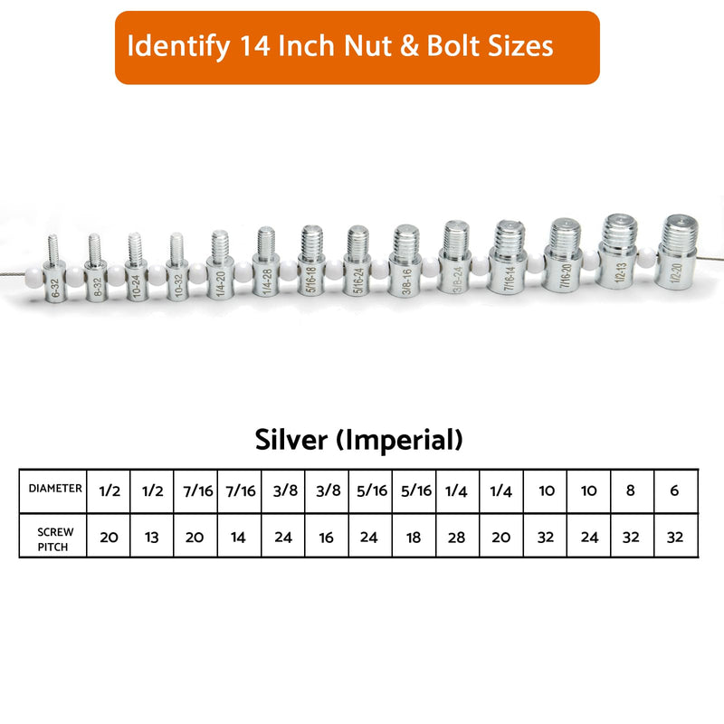 Thread Checker Nut and Bolt Thread Checker 26 Male Female Thread Gauges Thread Gauge Bolt Thread Identifier Bolt Size Finder Thread Checker Standard and Metric Bolt and Nut Identifier Gauge 12 Metric & 14 Inch-26 Thread Gauges
