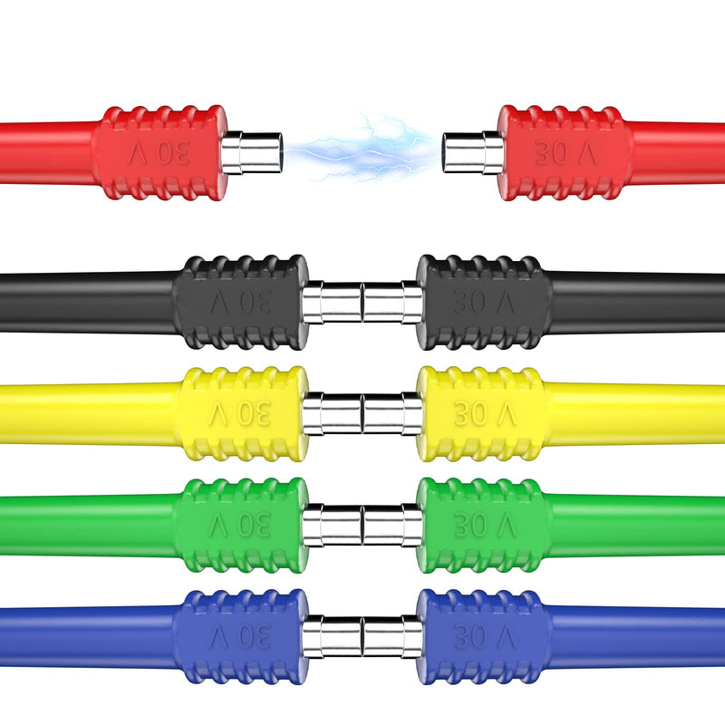 Goupchn Magnetic Test Leads Kit 4mm Banana to Banana Plug Test Leads with Magnetic Connectors 5 Colors Flexible Jumper Test Wire Set