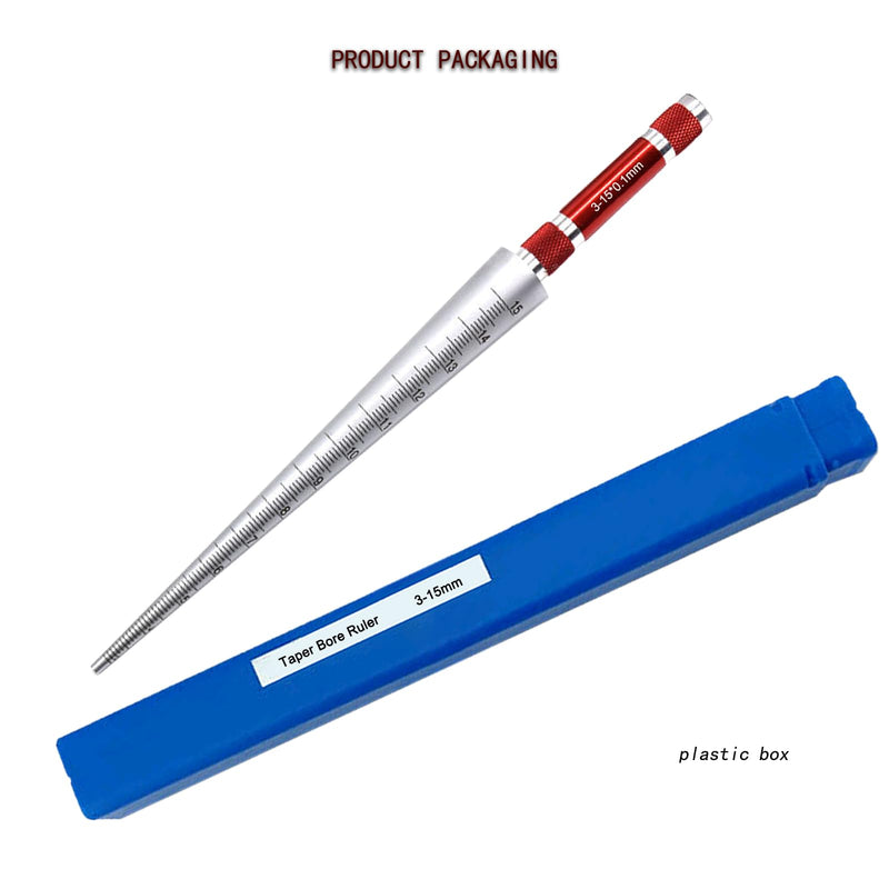 Hole Tapered Ruler, Calliper Gauge，Wide Application Taper Aperture Gauge,Round Hole Measuremen,Aperture Tester(3-15MM) 3-15MM