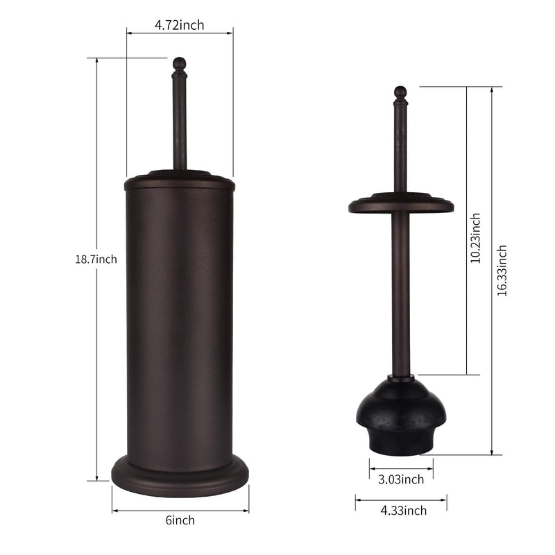 DOWRY Anti-Hand Off Bronze Toilet Plunger with Holder for Bathroom,Powerful Efficient Force Suction Cup,Heavy Duty, Deep Cleaning Oil Rubbed Bronze