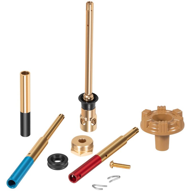 RK-ADJ-PRV Adjustable Rod Repair Kit, Compatible with Woodford 14 16 17 19 22 V22 Faucets, Universal PRV Upgrade Anti-Burst Design, Heavy-Duty Brass Stem & Metal Handle Repair Set (10pcs)