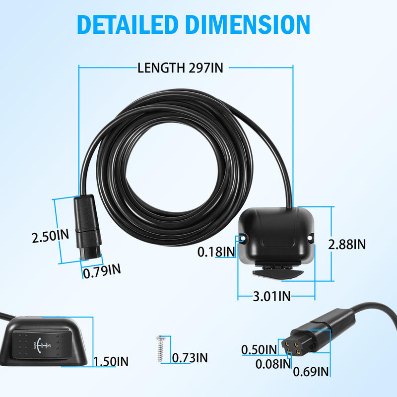 1810150 Remote Switch Fit for Minn Kota Deckhand 40 Anchor, 25 Feet Cord for Hand-held, in-Dash Mounted or Surface-Mounted