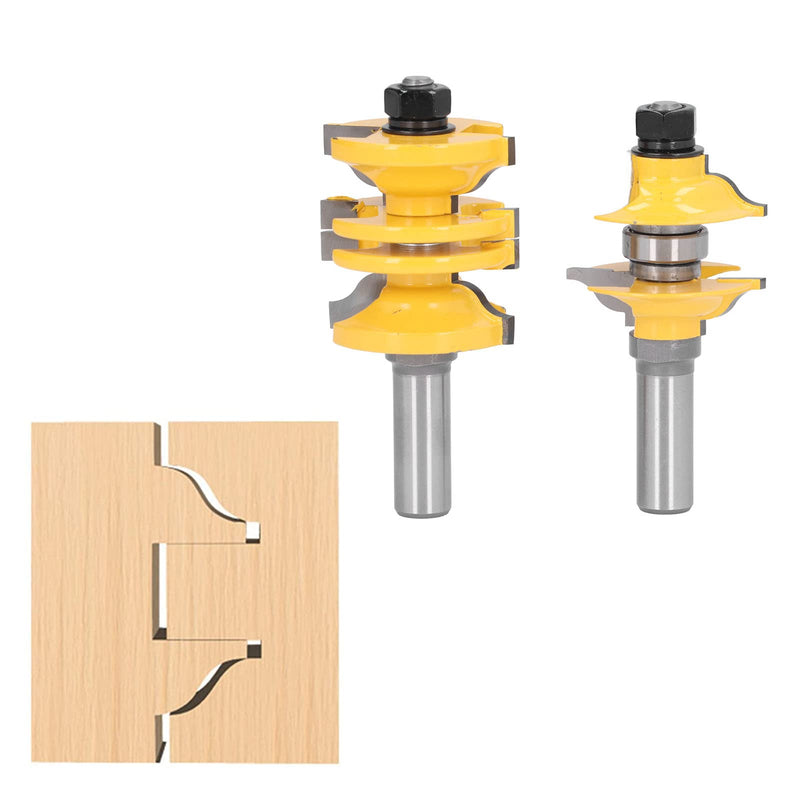 Entry Door Router Bit , Longer Service Life Adjustable Cabinet Routers Bits 2Pcs/Set Sharper Cutting for Plywood