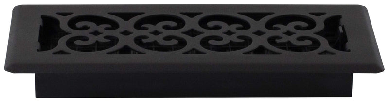 Decor Grates ST410 Scroll Design Floor Register, 4x10 Inches, Textured Black