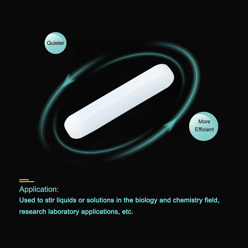 MECCANIXITY Magnetic Stirrer Mixer Stir Bar Rod 30mm/1.18" Cylinder Shape PTFE Coating Magnet White for Laboratory 32Pcs