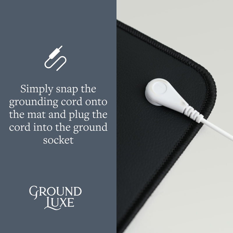 Grounding Mat by GroundLuxe - Universal Grounding Pad w/ 15 Foot grounding Cord - Connect to The Earth and Get Grounded for Optimal Wellness 16" x 24"