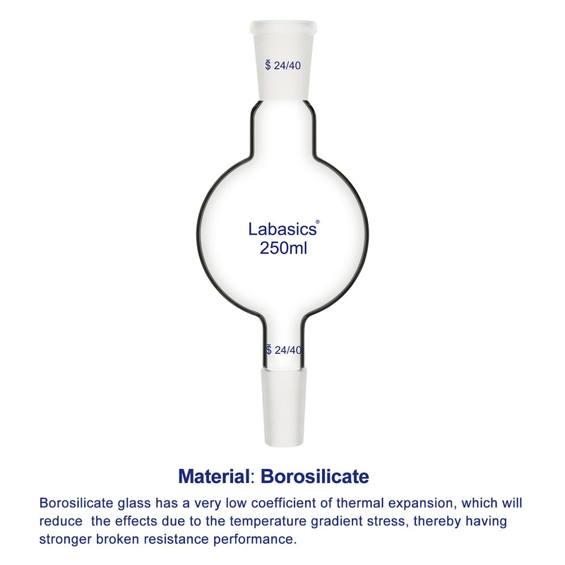 Labasics 250ml Glass Chromatography Reservoir, Borosilicate Glass for Chromatography Experiments 250 ml