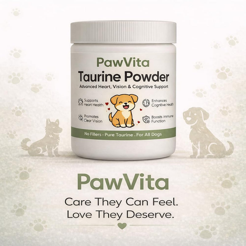 Pawvita Pure Taurine Powder, Paw VitaTtaurine Supplement for Dogs, Supports for Heart, Vision & Daily Wellness in Dogs – 99.9% Pure Taurine Powder (1)