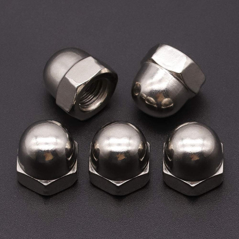 #8-32 (50 Pack) Stainless Cap Nuts, Acorn Cap Nuts Hex Cap Nuts, 304 Stainless Steel 18-8, Bright Finish #8-32 50