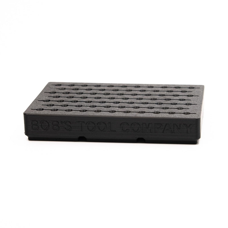BOB'S TOOL COMPANY | 1/8" Shaft Rotary Burr Tool Bit Holder System | 74 Tool Bit Slots | Gridfinity Compatible | (Black, 84 mm x 126 mm) Black 74 Slots - 84mm x 126mm