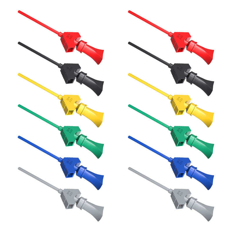 Goupchn SMD IC Test Hook Clip 12PCS 6 Colors for Logic Analyzer, Electronic Testing Six Colors