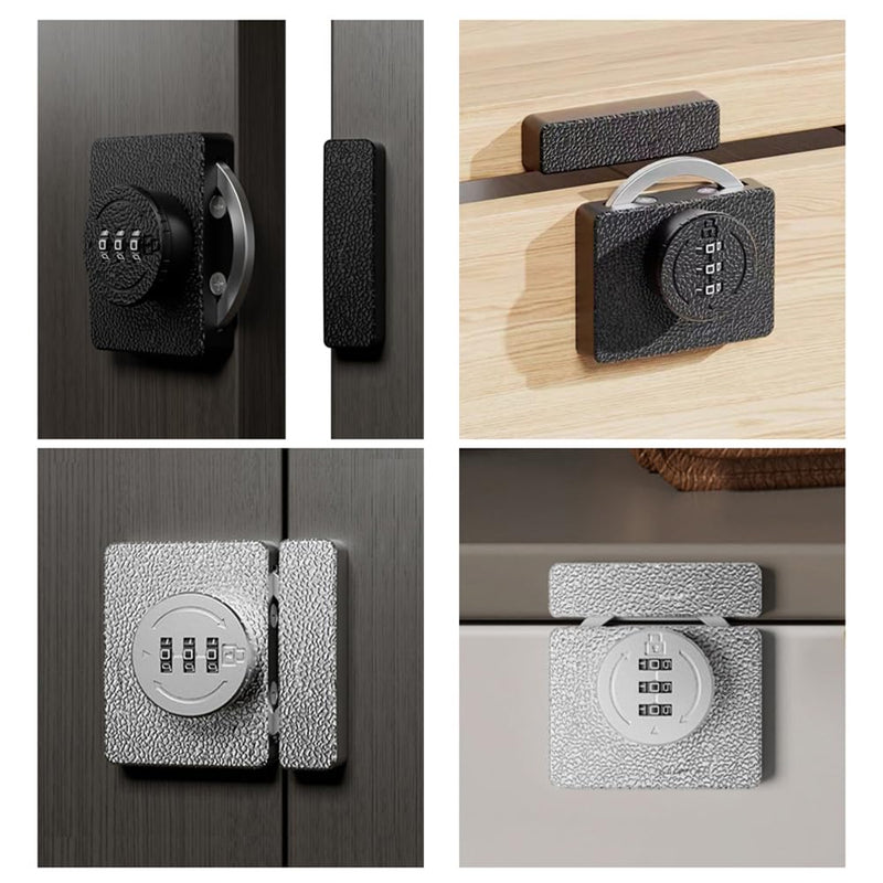 ETEKJOY Keyless Cabinet Lock 3-Digit Combination for Swinging/Sliding Door Drawer Cupboard Locker Closet Wooden Box Hook-Locking (Black, 180 Degree) Black