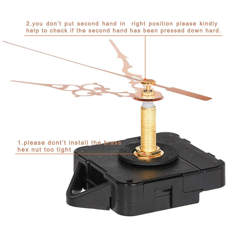 High Torque Clock Replacement Movement,Clock Movement Metal Clock Needle Kit,31MM Long DIY Repair Quartz Wall Clock Movement,8 PCS