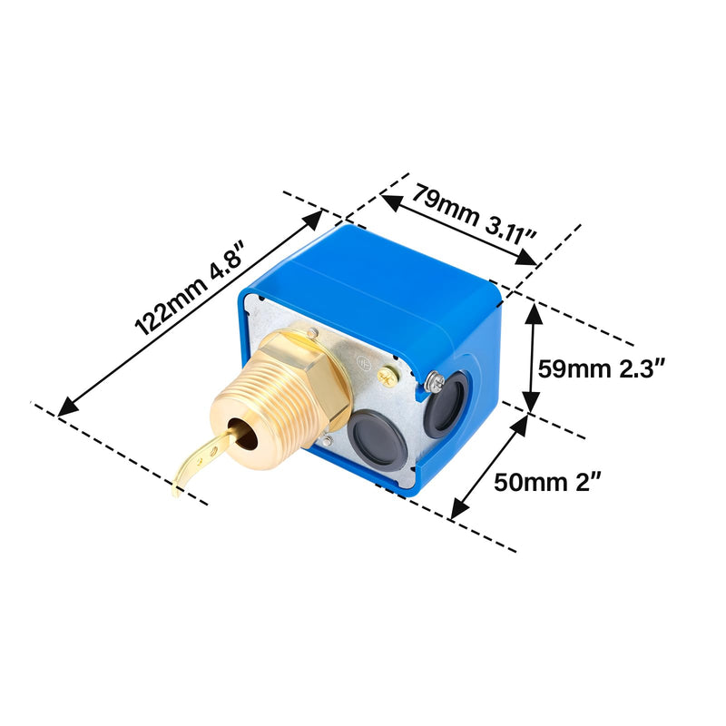 Solimeta Liquid Water Oil Water Flow Sensor Switch Paddle Type SPDT 1"/dn25 200V FQS-25 1"
