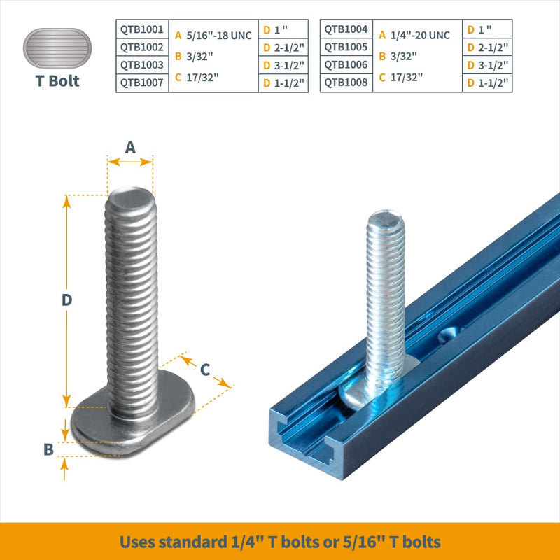POWERTEC 71371 24 Inch Double-Cut Profile Universal T-Track with Predrilled Mounting Holes, 4 PK, T Track for Woodworking Jigs and Fixtures, Drill Press Table, Router Table, Workbench 24" T track (4PK) - NewNest Australia