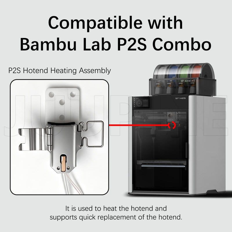 for Bambu Lab P2S Hotend Heating Assembly Kit,No FilamentJam, Ceramic Zirconia Heat Insulation Base, 2300°C Temp Resistant, Wear-Resistant P2S Hot End Heating Component for Bambu P2S 3D Printer
