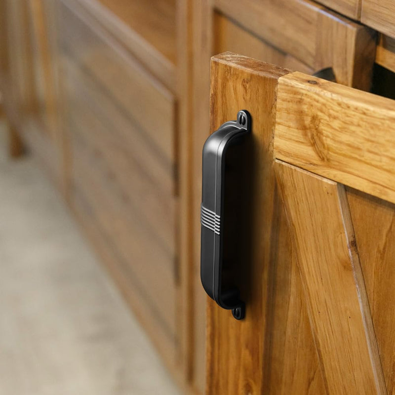 Goo-Ki 6 Pack 2 1/2 Inch Matte Black Cup Pulls with Textured Strap Design, Elegant Modern Bin Handles for Kitchen & Furniture 2 1/2 Inch Center to Center