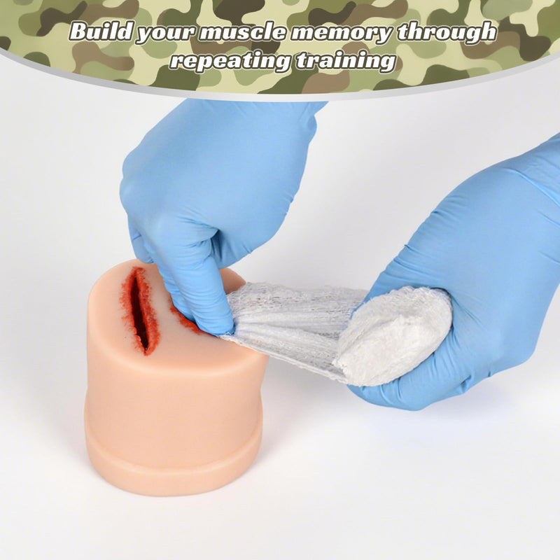 2-in-1 Bleed Control Trainer, Bullet & Laceration Wound Packing Trainer for Hemostasis, Wound Packing Simulator for Medical Education