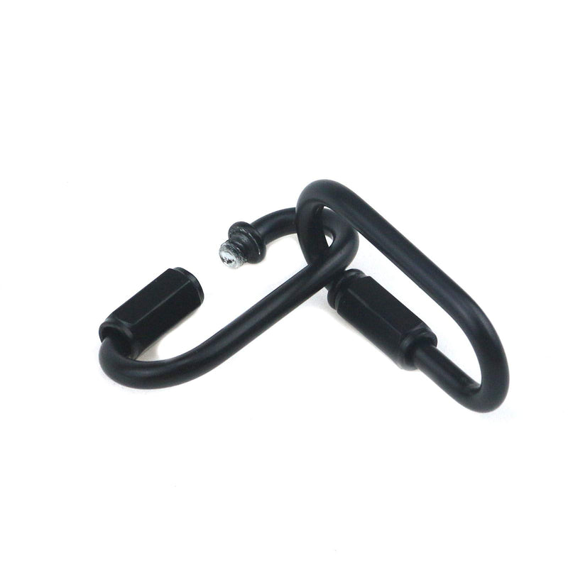 Heavy Duty D Shape Chain Locking, M4 4MM Chain Quick Link Connector- Black (Pack of 6)