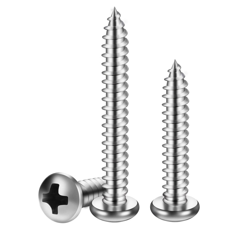 #12 x 1-1/2" Pan Head Self Tapping Screw, Pan Head Sheet Metal Screws Wood Screws, Stainless Steel 304 (18-8), 50 Pack #12 x 1-1/2"