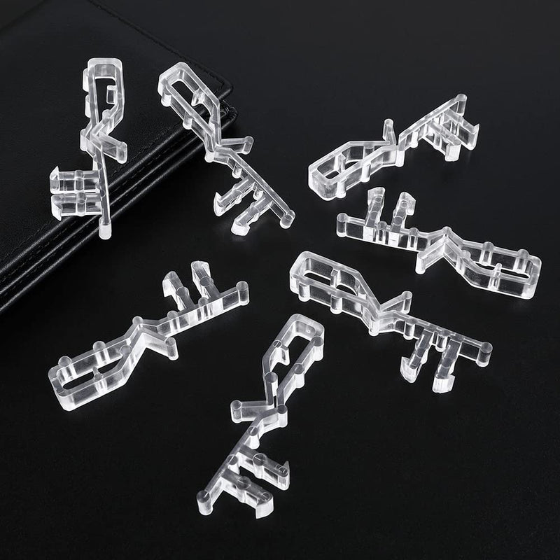 Hidden Channel Valance Clips, 2-1/8inch Clear Plastic Valance Clips for The Valance with a Groove in The Back (24pcs) 24