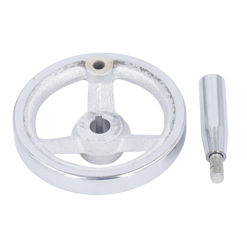 Round Handwheel 12x100MM 3 Spoke Rotary Hand Wheel Machine Tool Cast Iron with Revolving Handle for Lathe Milling Grinding Machine