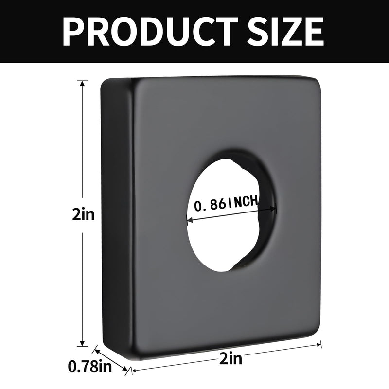 Black Square Shower Arm Flange - RP51034BL Compatible Brass Escutcheon Cover Plate for Tub & Shower Faucets