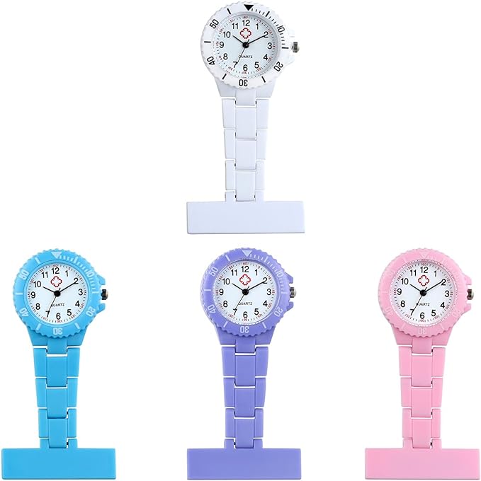 Lancardo Nurse Watch, Small Watch for Nurses, Stainless Steel Strap, Pocket Watch, Unisex, Analog Display, White, Storage Pouch Included - NewNest Australia