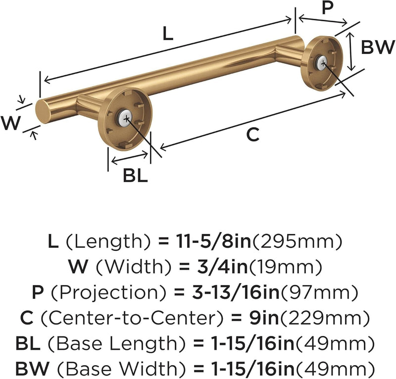 Amerock BH26546CZ | Champagne Bronze Towel Bar | 9 inch (229 mm) Center-to-Center Towel Rack | Arrondi | Bathroom Towel Holder | Bathroom Hardware | Bath Accessories 9 Inch (229 mm)