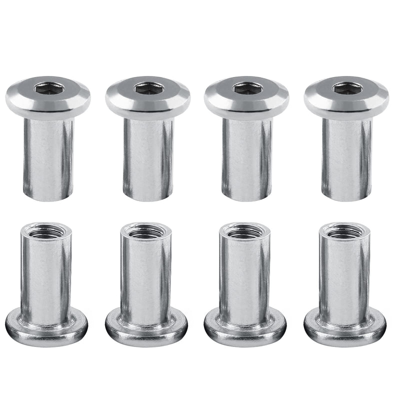 Litoexpe M6 x 15mm Rivet Hex Socket Head Insert Nuts Screw Post Nickel Plated Iron Insert Nut Mounting for Furniture Beds Tone 15Pcs