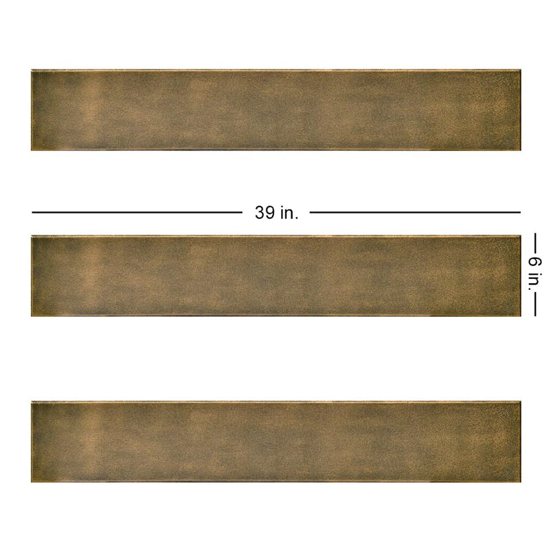 A La Maison Ceilings WPab-12 Hand Painted Foam Wood Ceiling Planks 39 in x 6 in, Antique Brass, Pack of 12