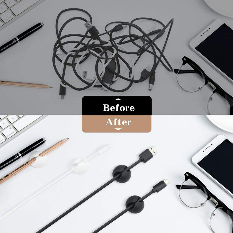 Cable Clip, Acrylic Adhesive Charger Cord Holder, Wire Organizer for Desk, Wall, Car, Nightstand and Office Cable Management, White 9 PCS 1.1 inches