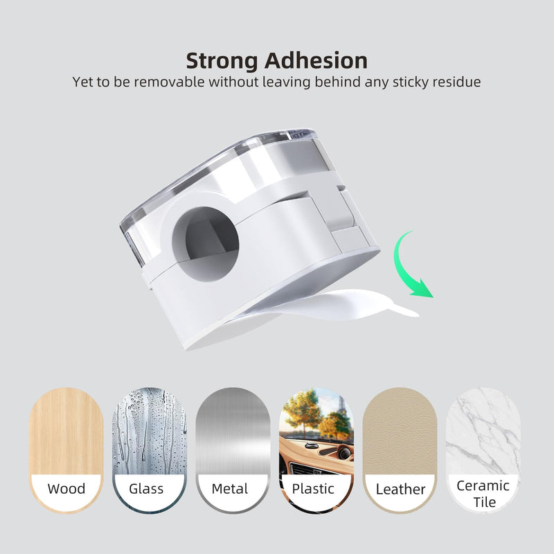 Cord Organizer Holder, 6 Pack Magnetic Cable Clips Under Desk Cable Management, Strong Adhesive Cord Holder for Nightstand Kitchen Appliances Car Wall Office Phone Wire Keeper, Clear White Crystal White - NewNest Australia