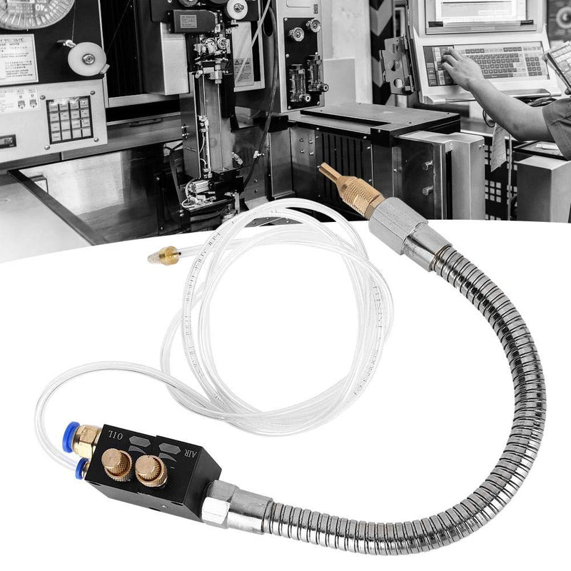 Garosa Mist Coolant Lubrication Spray System, for Metal Cutting Engraving Cooling Sprayer Machine for Air Pipe CNC Lathe Milling Drill with Flexible Pipe(STR-01)